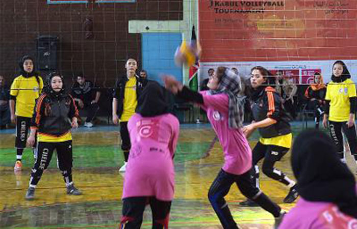 Afghan female volleyball players