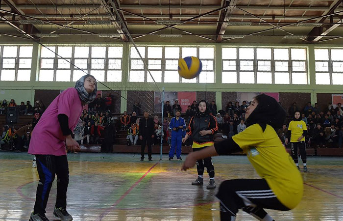 Afghan female volleyball players