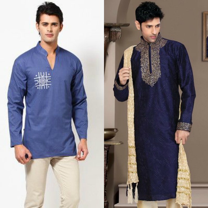 Men's Indian Cotton Shirt Long Kurta top Indian Clothing Fashion Casual Dress