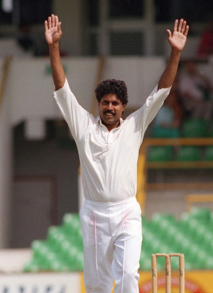 Kapil Dev celebrates a wicket