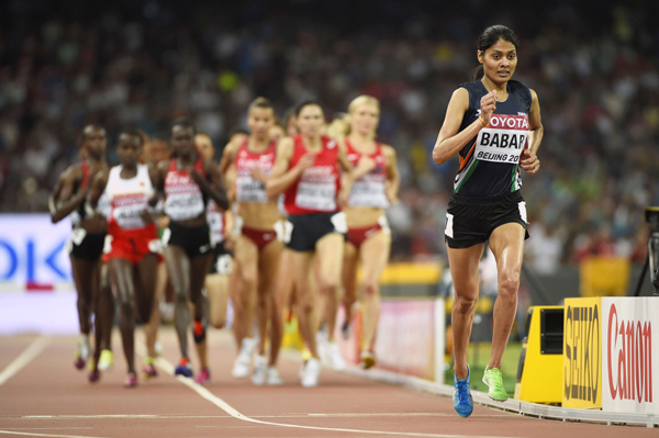 Lalita Babar during the World Athletics Championships
