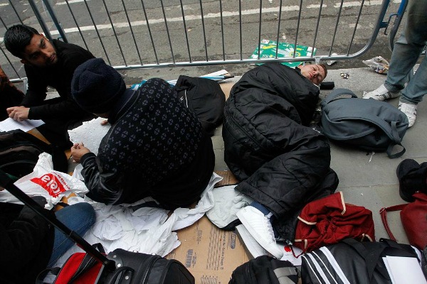 people sleeping on streets