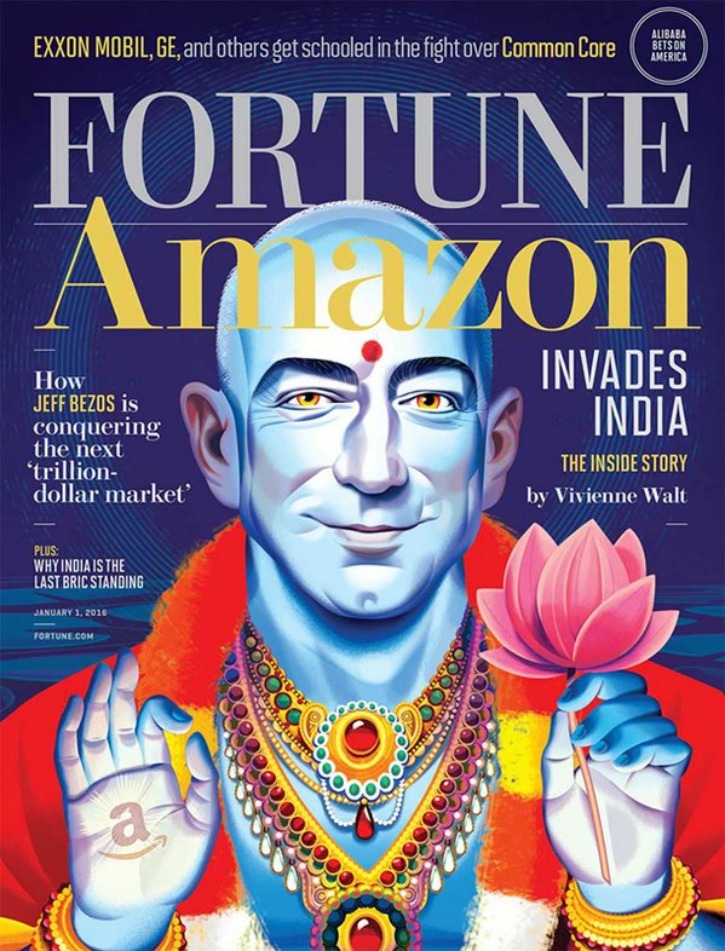 Amazon CEO Jeff Bezos Appears On Magazine Cover As Lord Vishnu, Irks Hindus