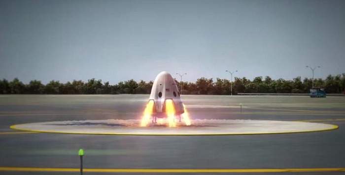 SpaceX parachute ground landing