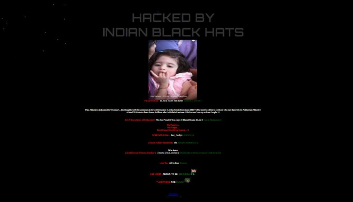 Indian hackers pakistani sites