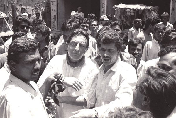 Pataudi (centre) during a Congress rally