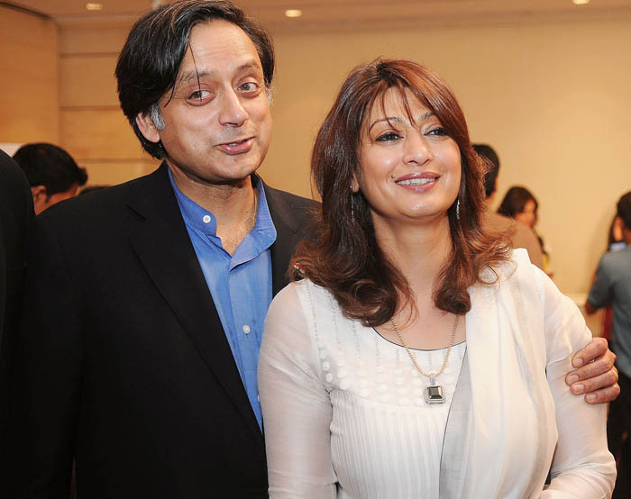 Shashi Tharoor along with his wife Sunanda Pushkar