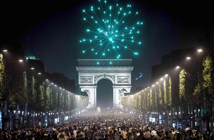French public celebrates in Paris