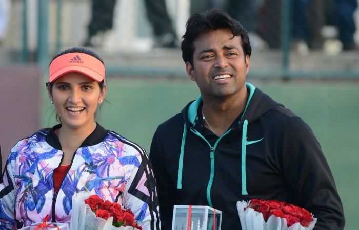 Sania Mirza, with Leander Paes