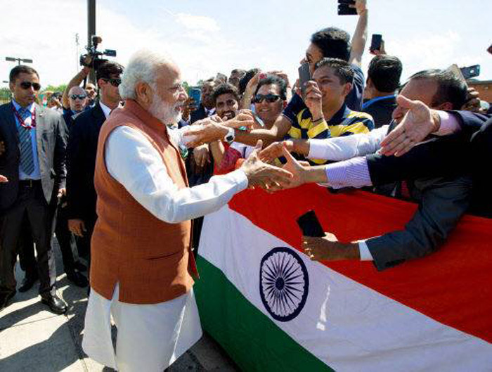 PM Modi meets Indian community in Washington upon his arrival at Andrews Air Force Base