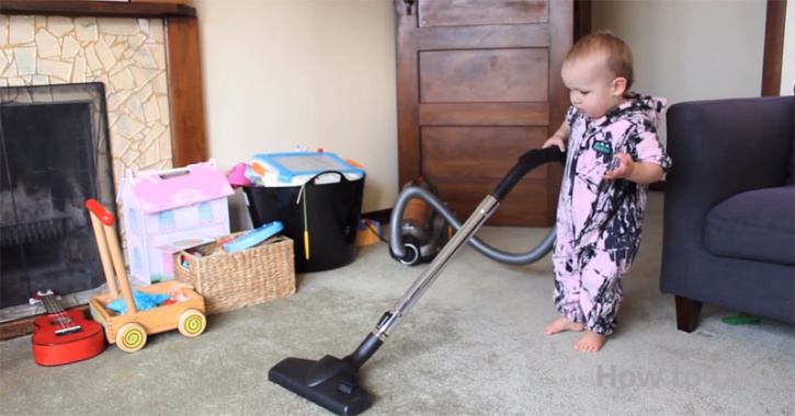 How to get a baby to clean the house.