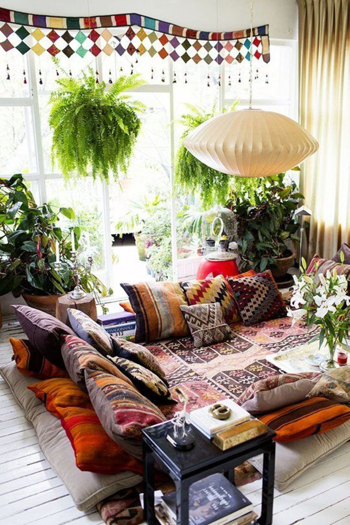 bohemian living room on a budget