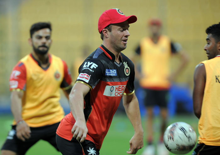 Cricketers Play Football In Practice
