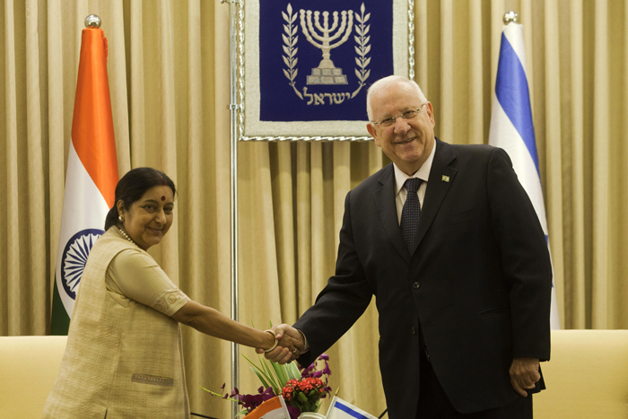 sraeli President Reuven Rivlin meets with Indian Foreign Minister Sushma Swaraj