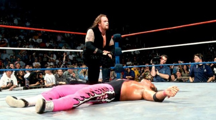 Undertaker v Stone Cold v Bret Hart Vader at  Final Four in 1997