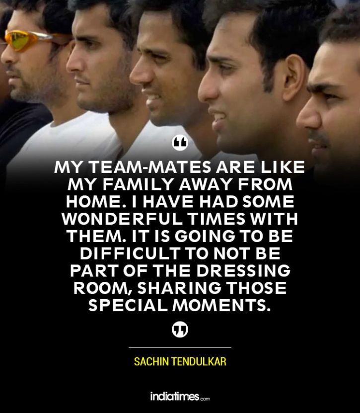 Sachin with his teammates