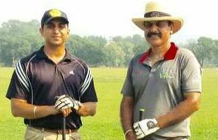 Manvendra Singh and his son Flight Lieutenant Siddharth Singh