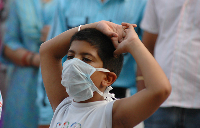 Kid with Pollution Mask