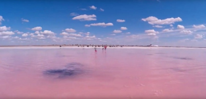Lake Burlinskoye in Siberia turns pink every summer between August and Otcober