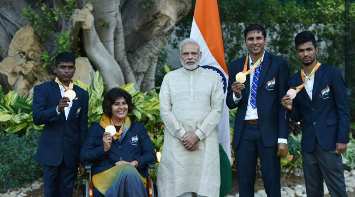 Paralympians with Modi