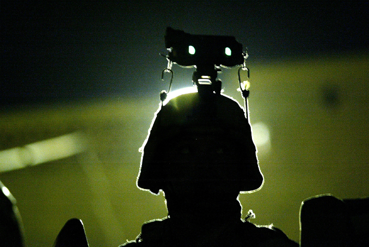 Ballistic helmets with night vision goggles