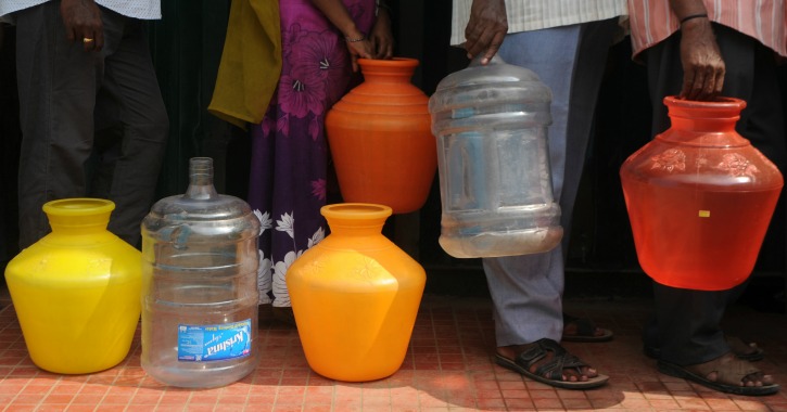 Empty water vessels