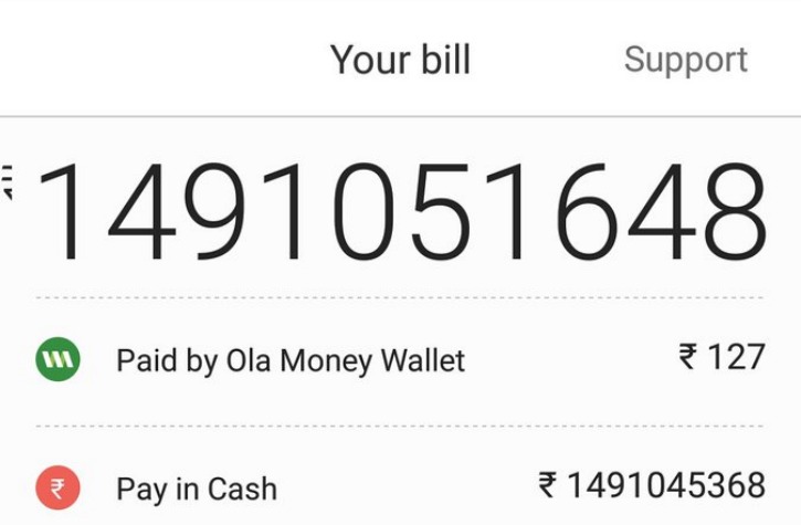 Ola 149 Crore Bill