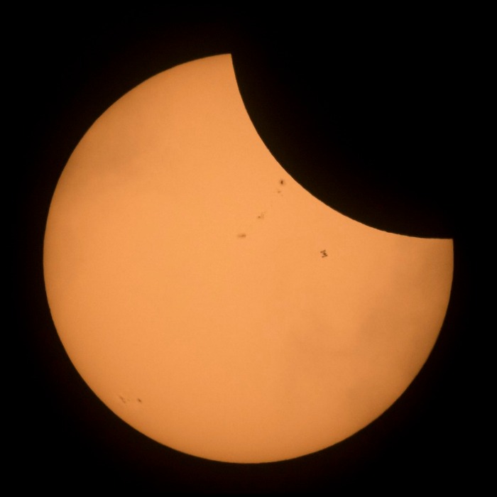 ISS photobombing the eclipse