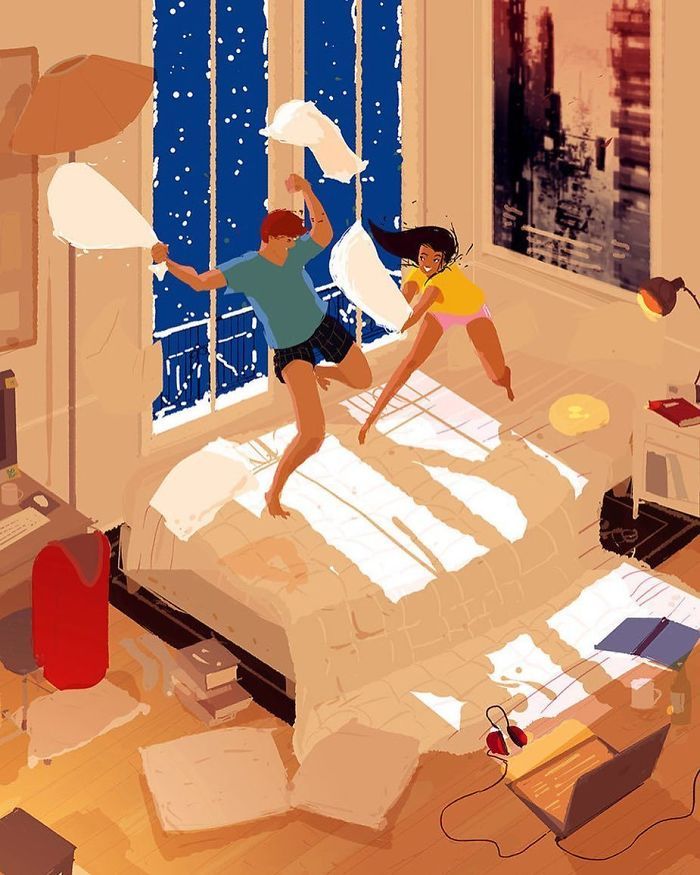 Artist Creates Beautiful Illustrations Of Everyday Life With His Wife ...