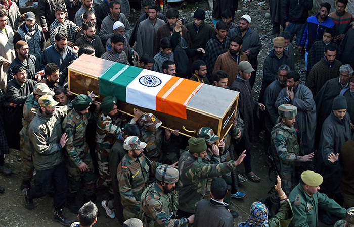 Thousands of people joined the Funeral of Lance Naik Mohiuddin Rather