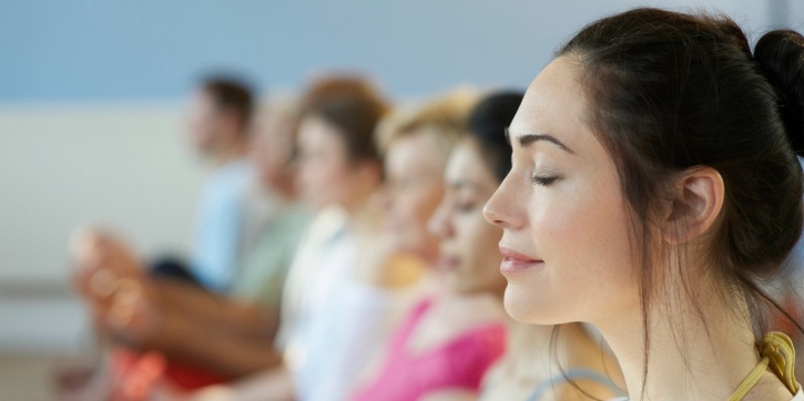 Focus on breathing while meditating