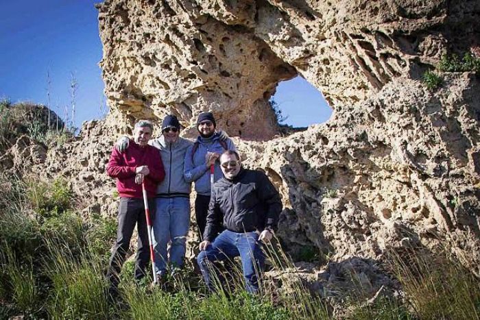 Group of friends who discovered the Italian Stonehenge
