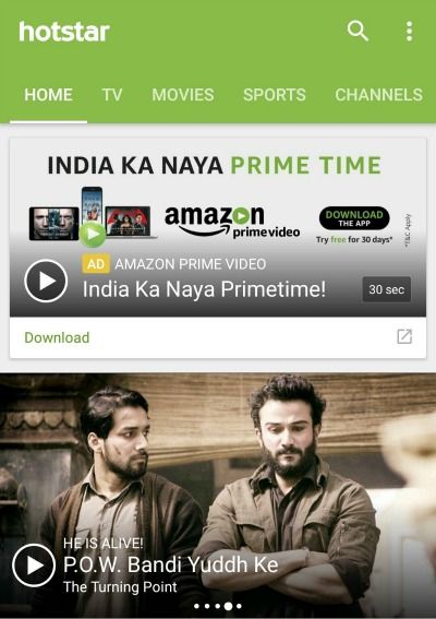 Hotstar Amazon Prime Video VOD streaming in India