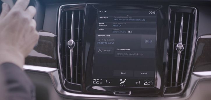 Microsoft Connected Vehicle Platform Skype for Business in A Volvo Car