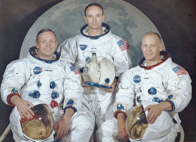 (L-R) Neil A. Armstrong, Michael Collins, and Edwin E. Aldrin Jr. - NASA