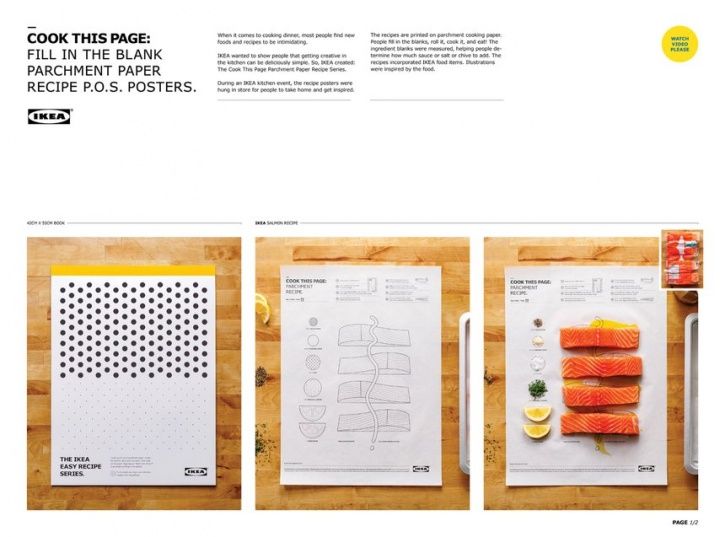IKEA Canada in its latest endeavour has taken out a poster series, Cook This Page, with recipes printed on a single piece of parchment paper with stepwise instructions