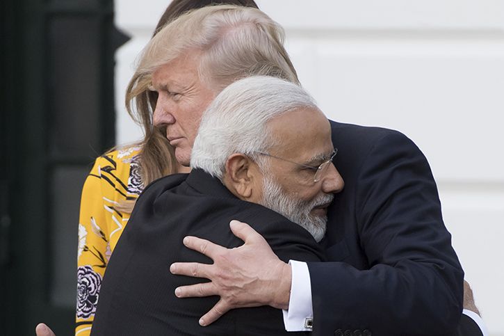Modi hugs trump. Again
