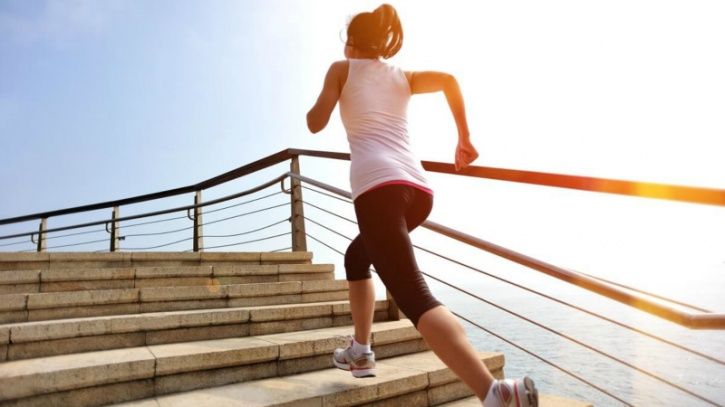 An hour of running up the stairs can burn up to 935 calories; you would have to run in an all out sprint on a flat surface to burn the same amount of calories