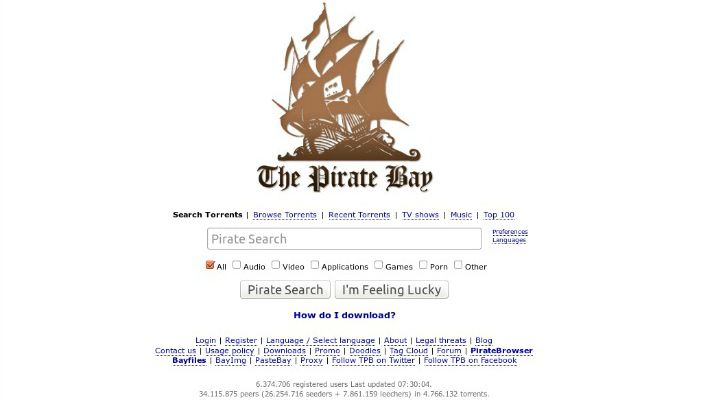 The Pirate Bay Torrent Search