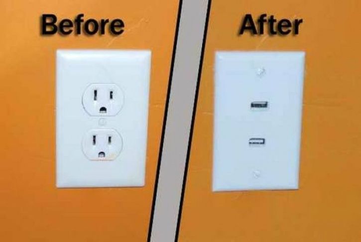Replace your power outlets with USB power sockets