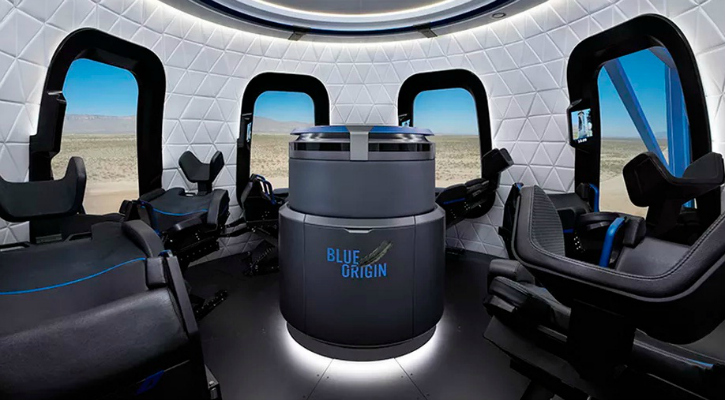 The interior of the New Shepard capsule is designed for both comfort and experience - Images courtesy: Blue Origin