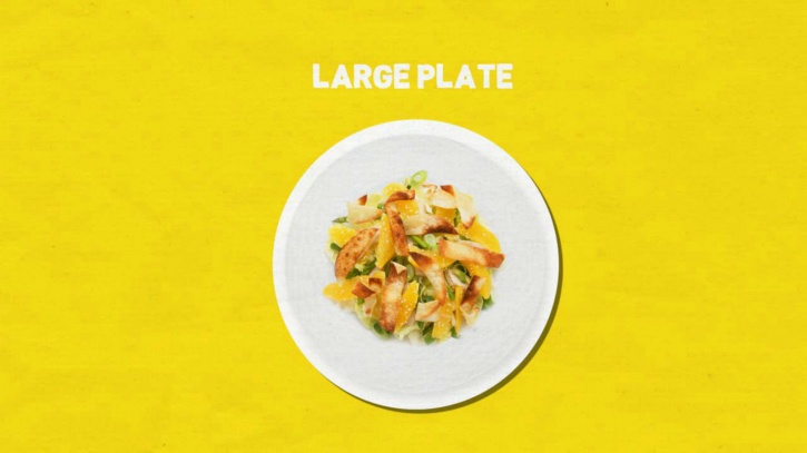 the size of your plate reduces the amount of food you eat