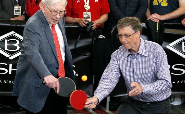 Warren Buffett & Bill Gates playing Ping Pong
