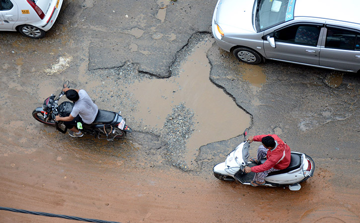 Six People Are Killed Due To Deadly Potholes On India Roads Everyday