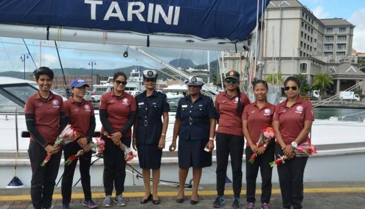 Indian Navy's All-Women Sailboat Crew, On Its Way To Circumnavigate The ...