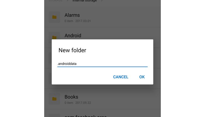hide folders in android