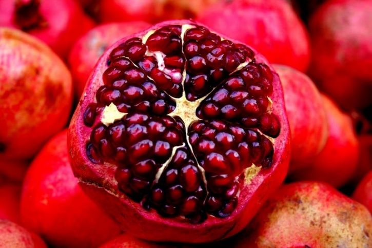 Pomegranates  As their ruby colour might suggest to some they are packed with antioxidants and anti-inflammatory ingredients that can combat conditions like high cholesterol, high blood pressure and heart diseases. Pomegranate juice for instance can help reduce the build-up of fatty deposits in your arteries preventing several related heart conditions. 
