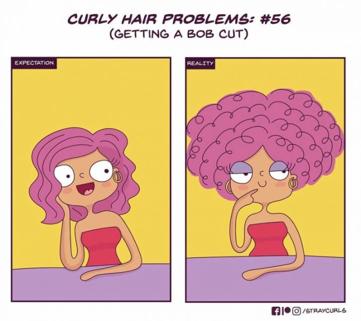 This 25-year-old illustrator, Angela Mary Vaz (straycurls on Instagram), from Bangalore, India, sketches a series of illustration that brilliantly depict the nuisances of living with curly hair everyday. 