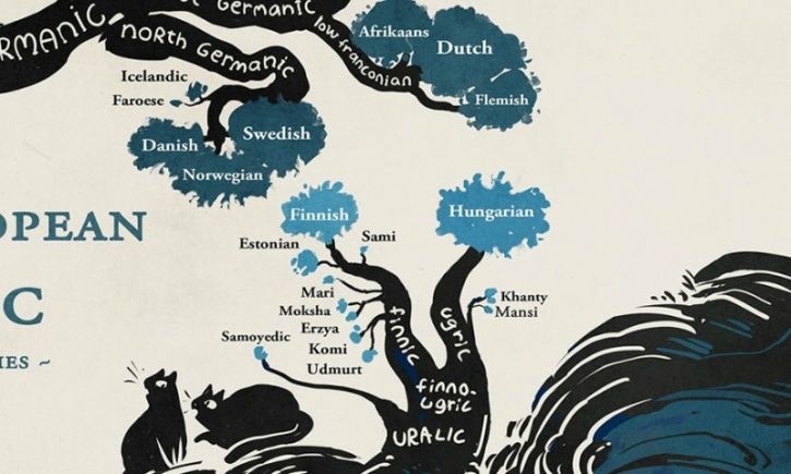 Most of the languages we speak today can be grouped by their origin; some of them are even fascinatingly correlated with each other. This amazing infographic by illustrator Minna Sundberg reveals the intricate linkages between various languages and their roots using information from Ethnologue.   It depicts the connection Hind and Urdu as well all the other regional languages in India, like Gujrat, with the Indo-Iranian family.   The European branch splits into a rather complicated confluence of Slavic, Romance and Germanic.  It reveals the complex relationship between all the languages associated with the Slavic family, while English reveals divulges its roots in Germanic.   The Finnish and Hungarian languages are shown to emerge from the Uralic family.  