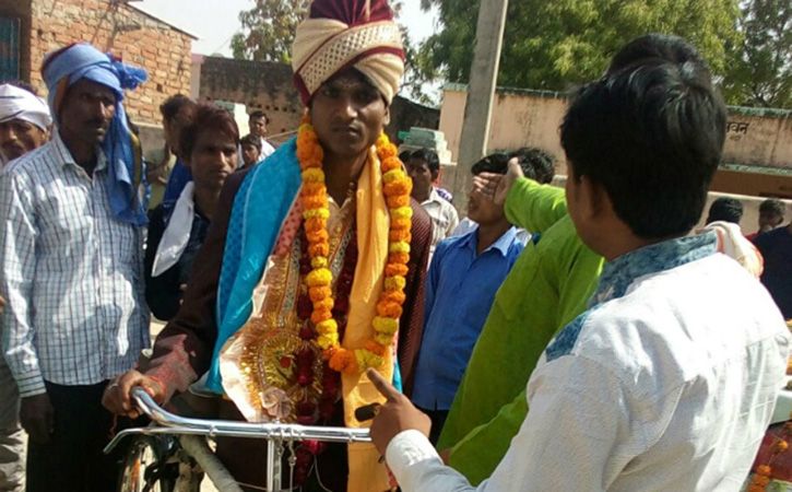 Groom Pedals To Bride House In UP Pratapgarh